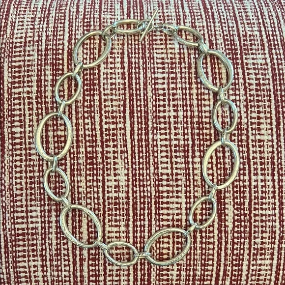 James Avery Hammered Silver Stylish Oval Link Necklace 925 Retired - Picture 7 of 16